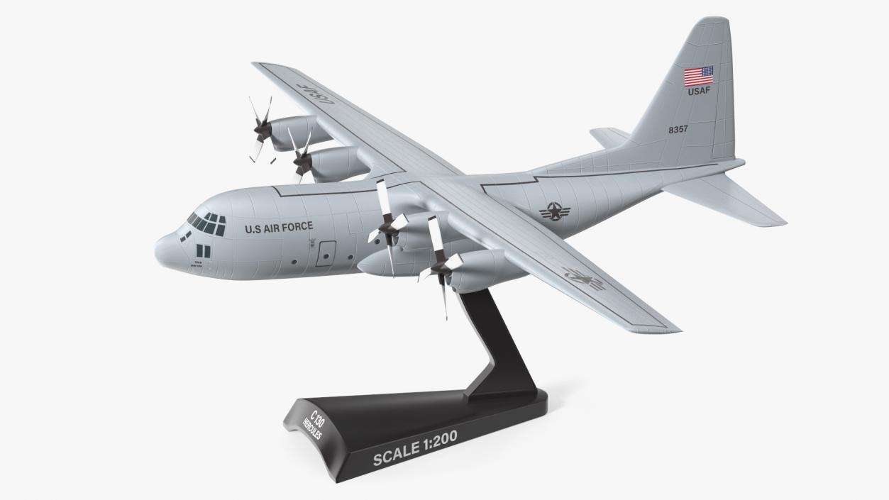 3D Hercules C130 Scale Model with Stand