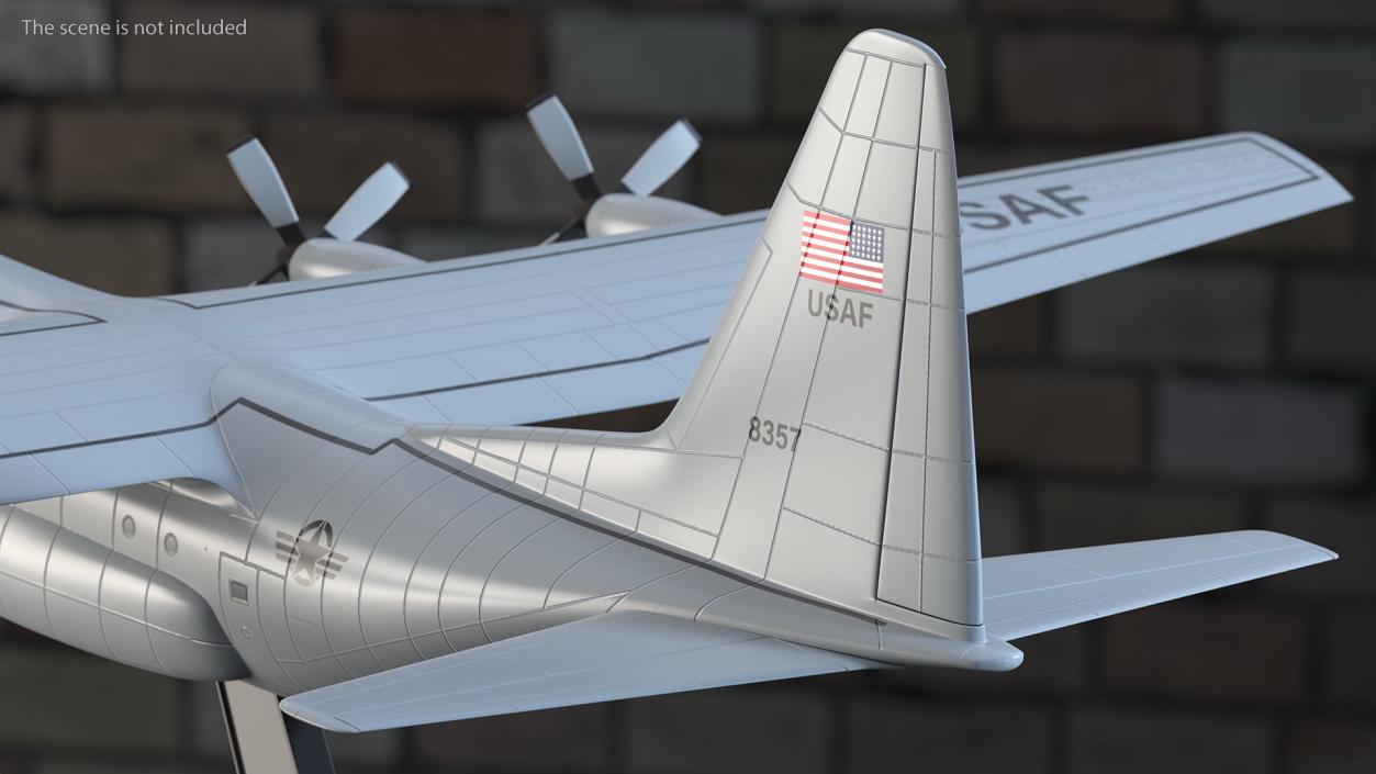 3D Hercules C130 Scale Model with Stand