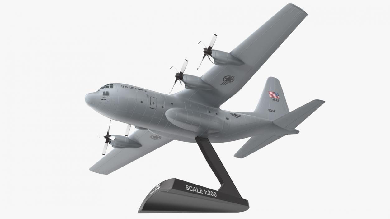 3D Hercules C130 Scale Model with Stand