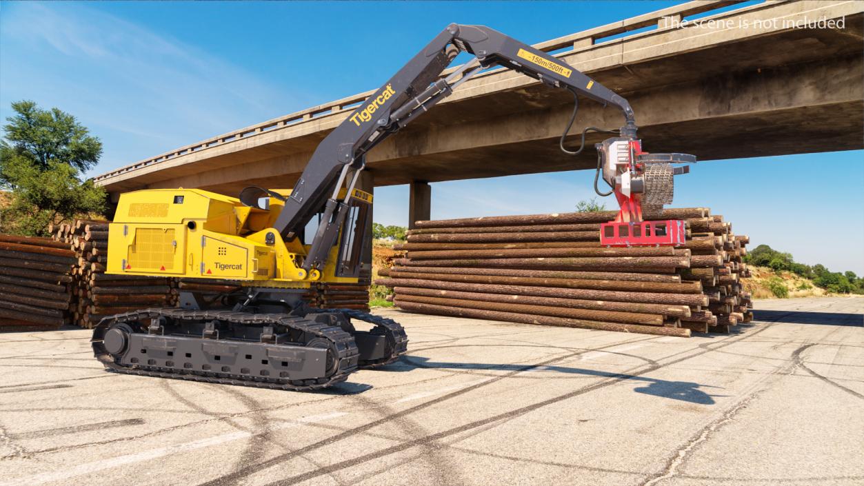 Tigercat 855D Tracked Harvester Dirty 3D