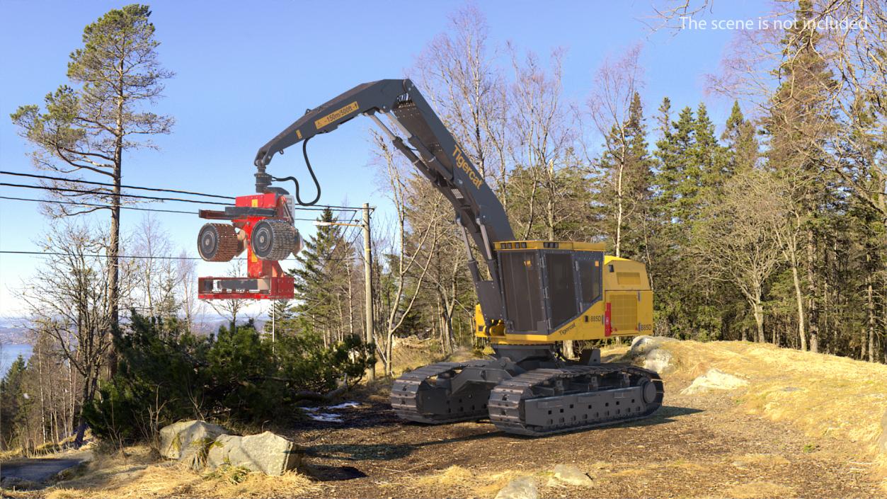 Tigercat 855D Tracked Harvester Dirty 3D