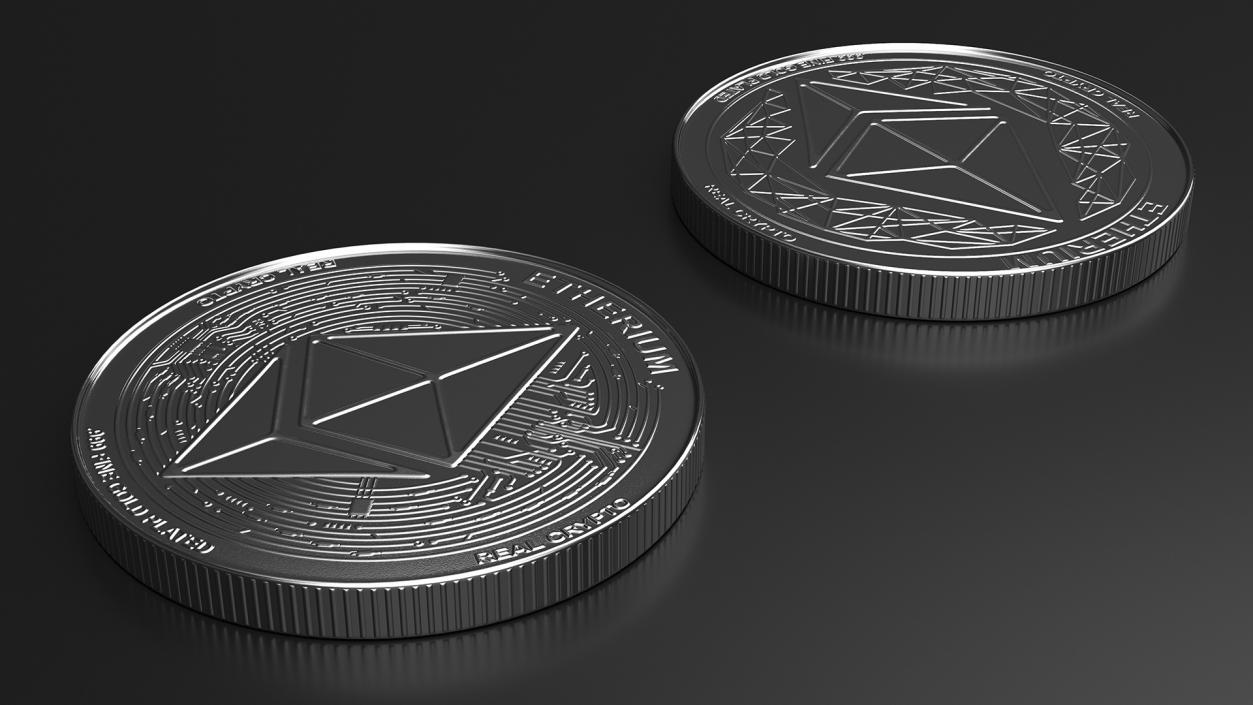 3D model Cryptocurrency Coins Silver Collection 2