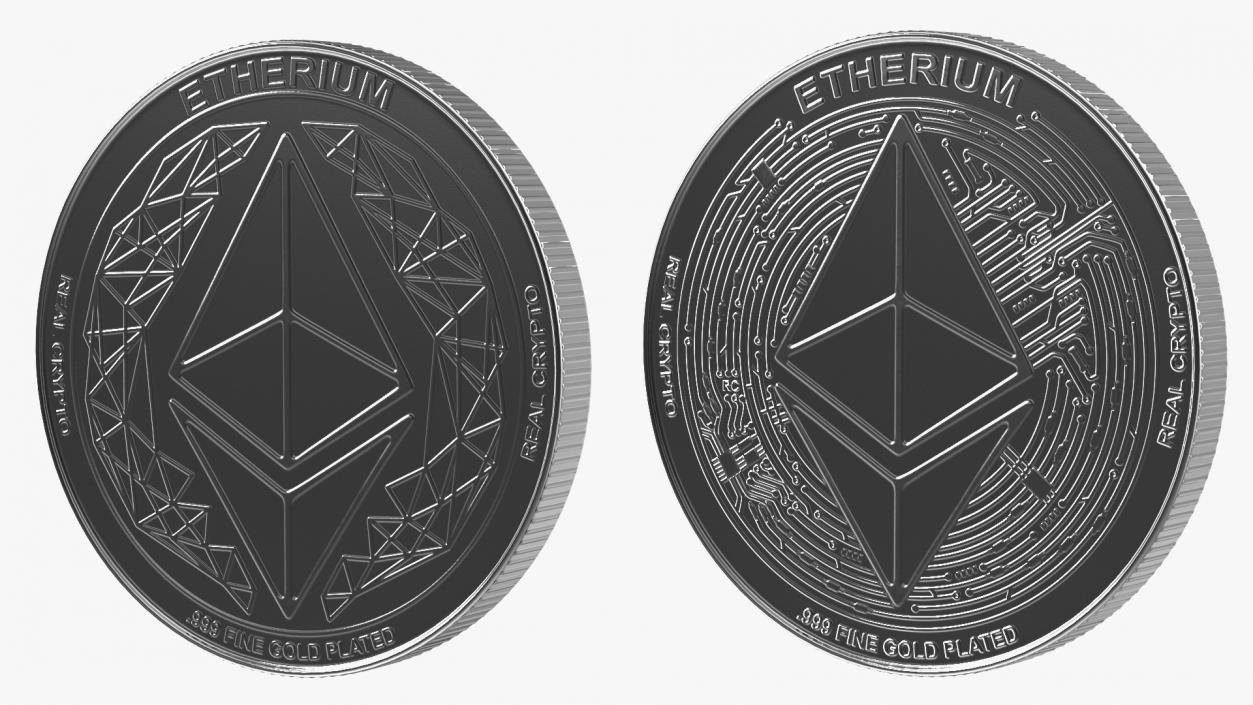 3D model Cryptocurrency Coins Silver Collection 2