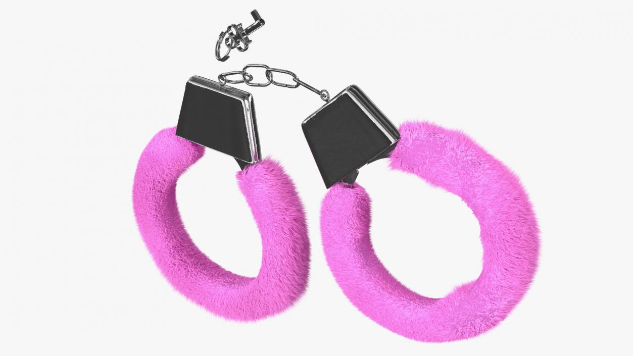 Fuzzy Pink Handcuffs Fur 3D model