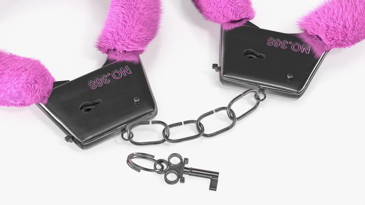 Fuzzy Pink Handcuffs Fur 3D model