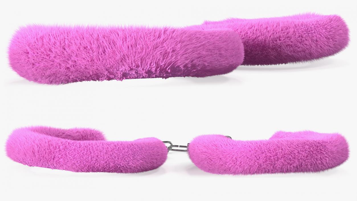 Fuzzy Pink Handcuffs Fur 3D model