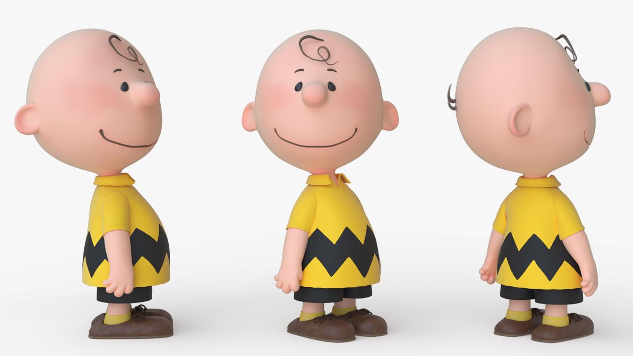 3D Charlie Brown Smiling Pose