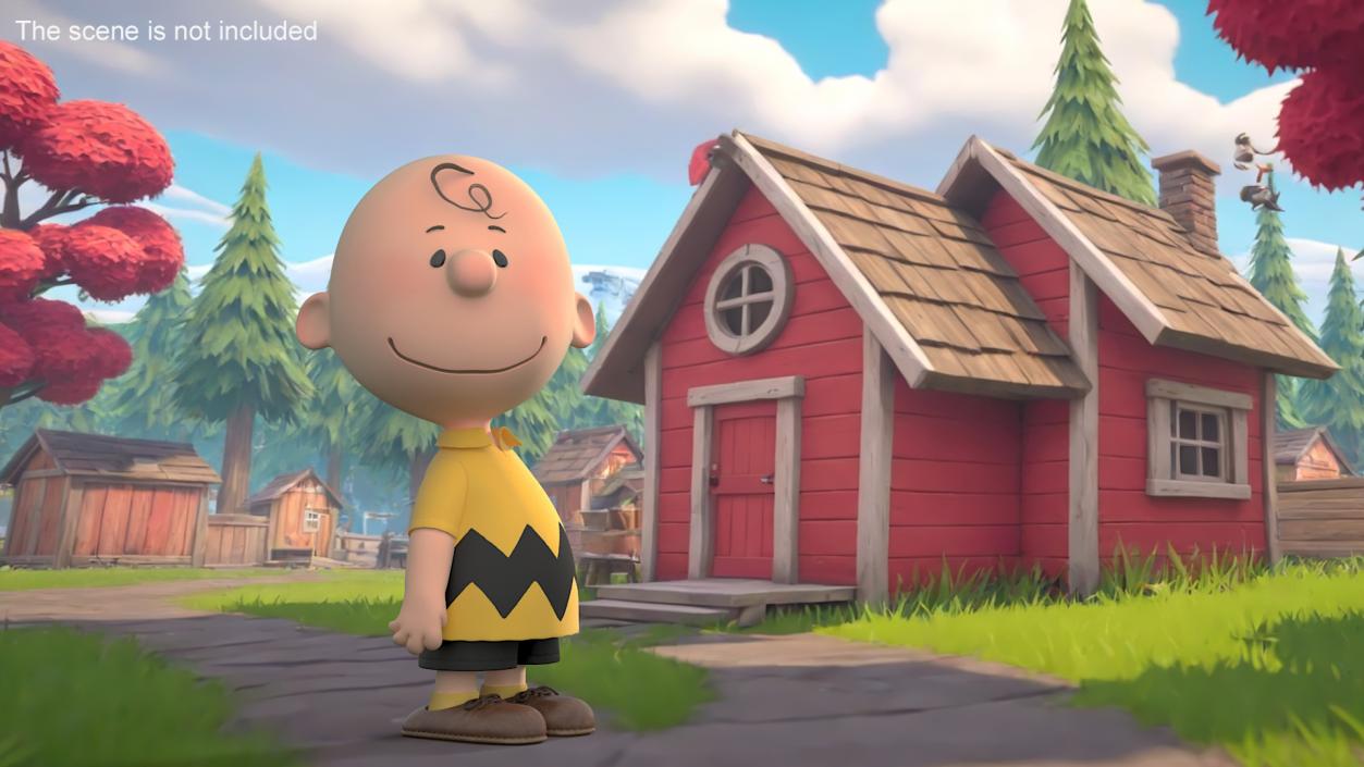 3D Charlie Brown Smiling Pose