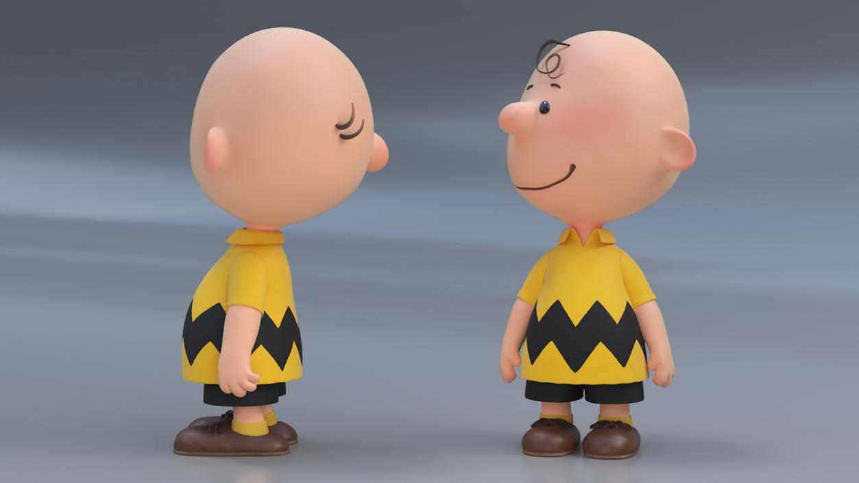 3D Charlie Brown Smiling Pose