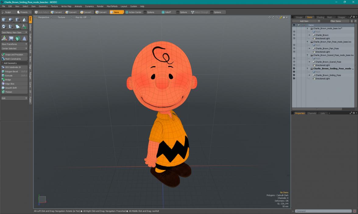 3D Charlie Brown Smiling Pose