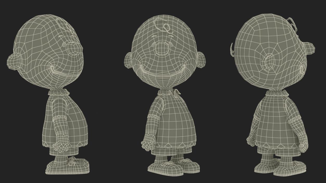 3D Charlie Brown Smiling Pose