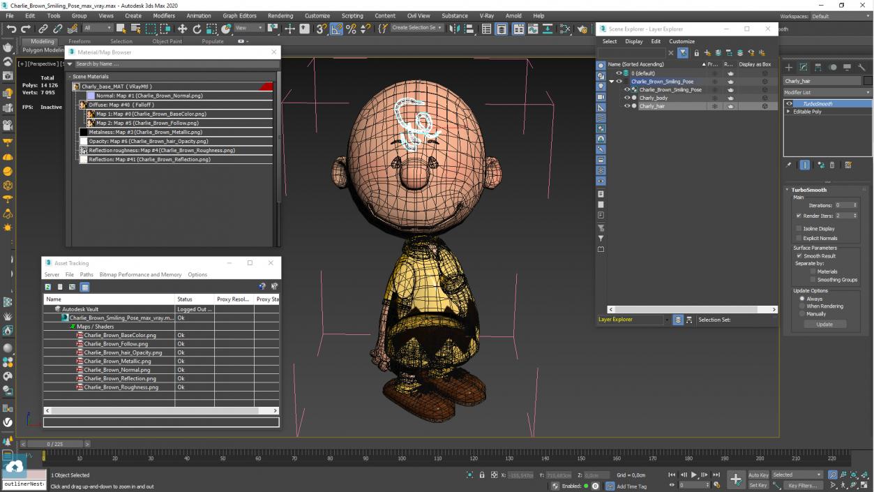 3D Charlie Brown Smiling Pose