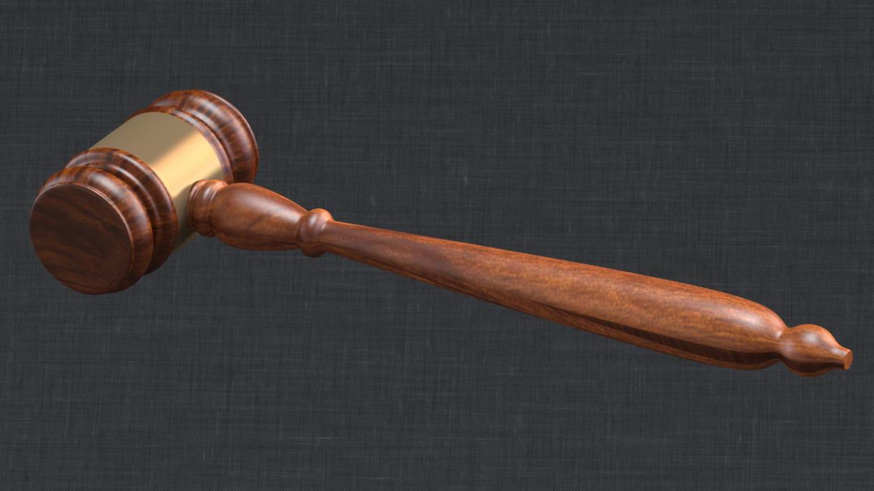 3D Female Magistrate Holding Gavel