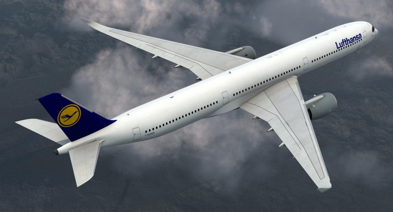 3D Airbus A350-1000 Lufthansa