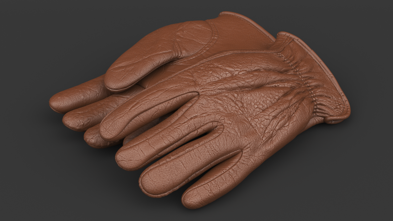 3D model Classic Mens Buffalo Leather Gloves