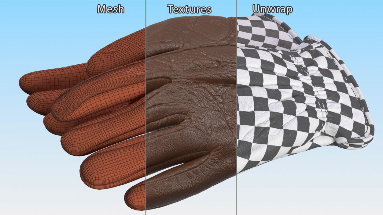 3D model Classic Mens Buffalo Leather Gloves