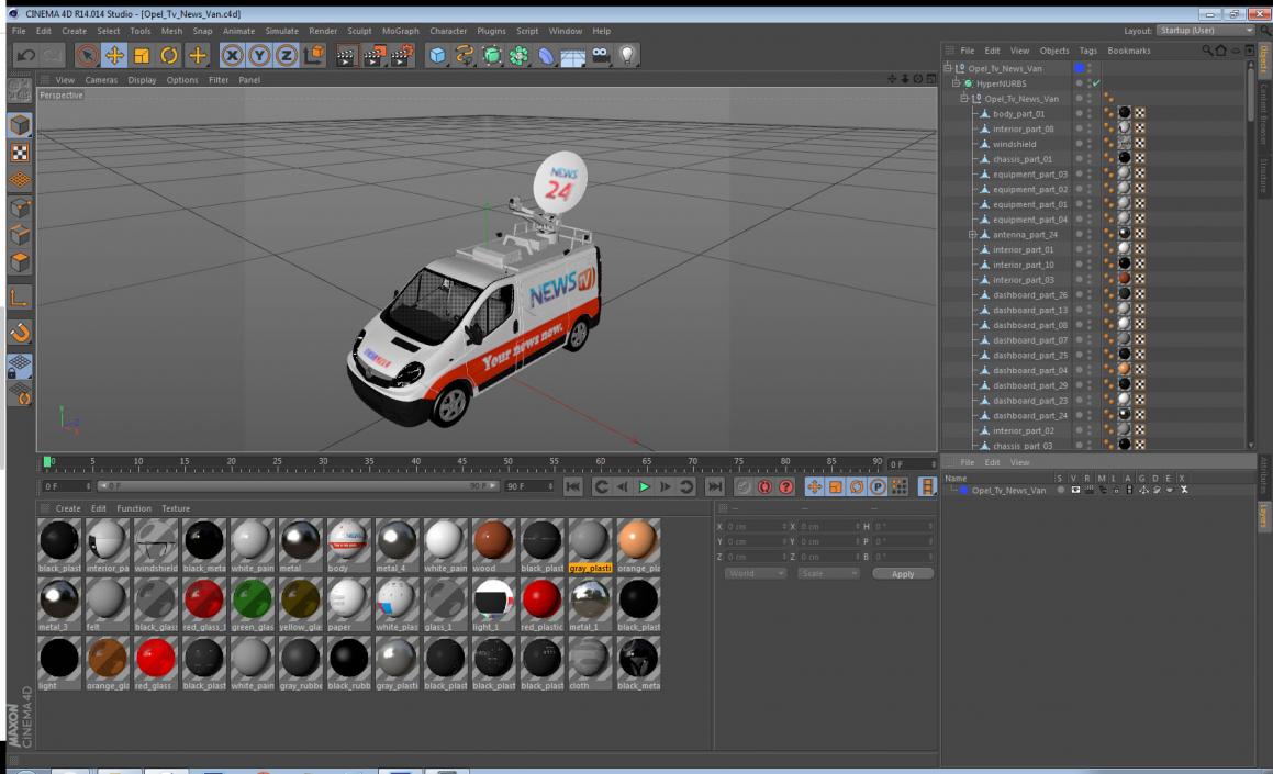 3D Opel Tv News Van