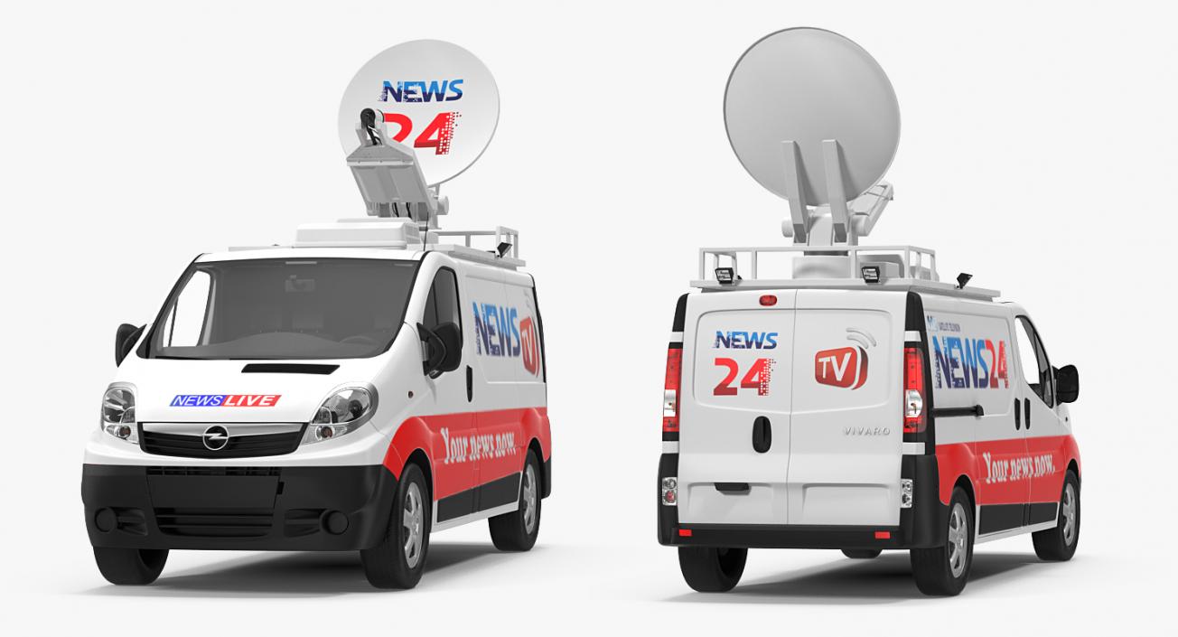 3D Opel Tv News Van