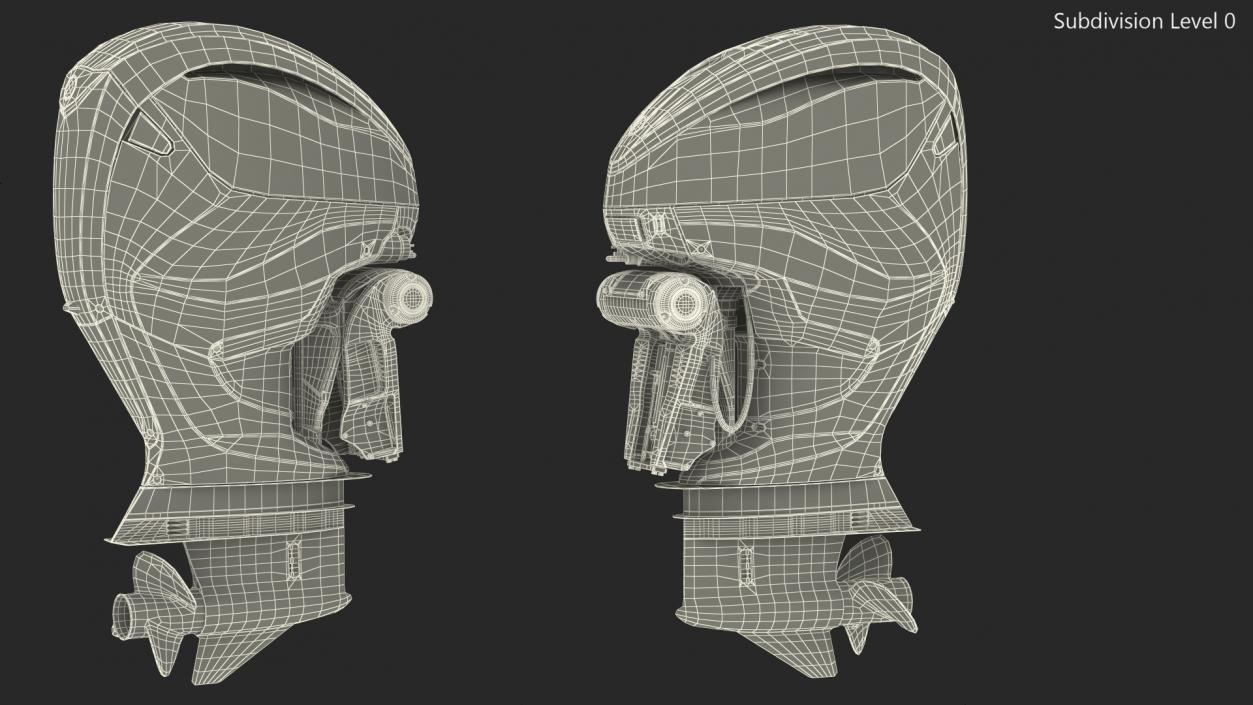 V8 Outboard Boat Motor 3D