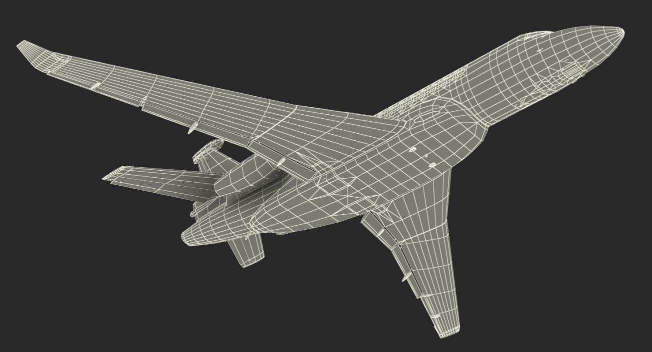 Business Long Range Trijet Dassault Falcon 7X Rigged 3D