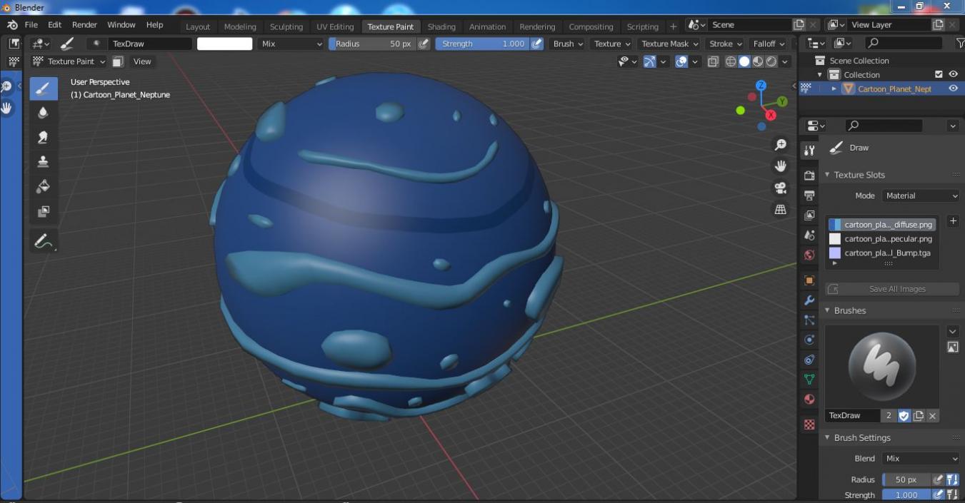 Cartoon Planet Neptune 3D