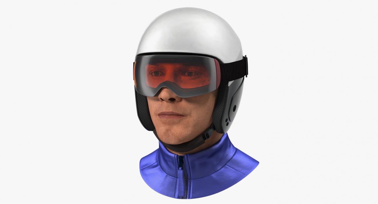 3D model Skier Head in Helmet