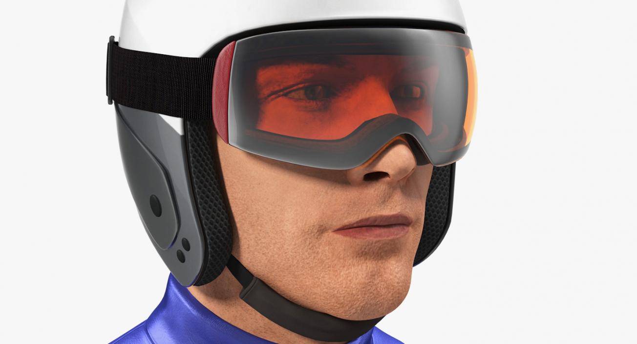 3D model Skier Head in Helmet