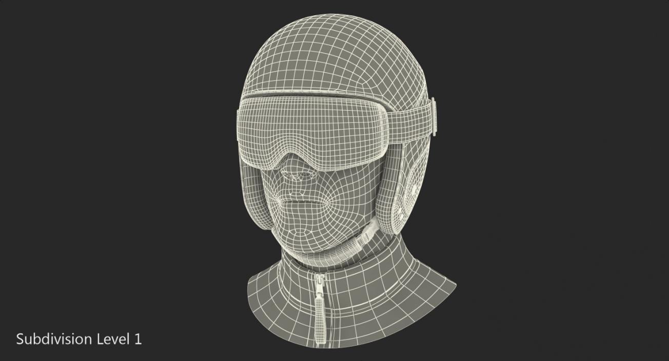 3D model Skier Head in Helmet