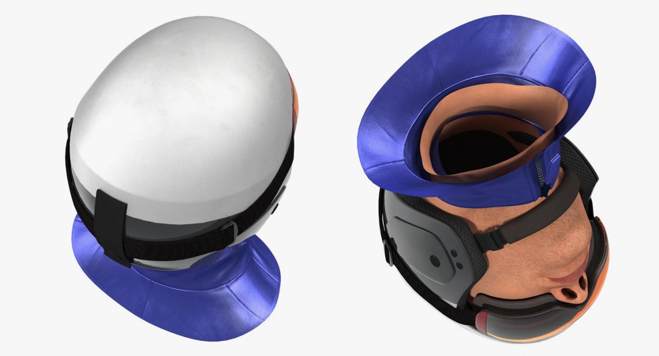 3D model Skier Head in Helmet