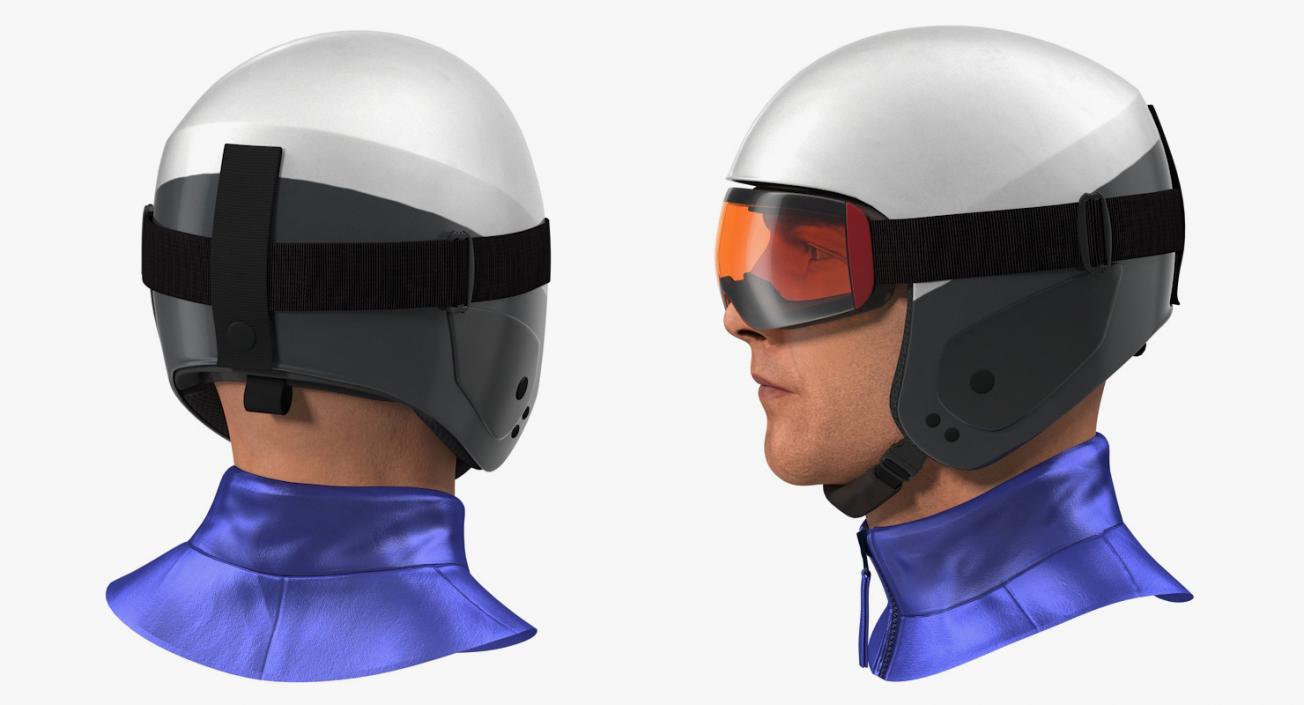 3D model Skier Head in Helmet