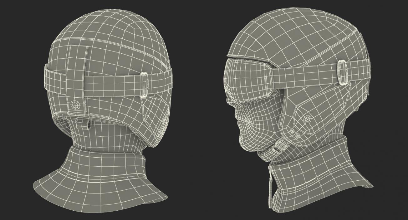 3D model Skier Head in Helmet