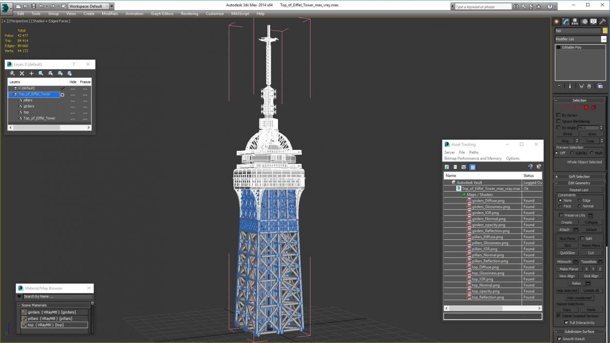 Top of Eiffel Tower 3D model