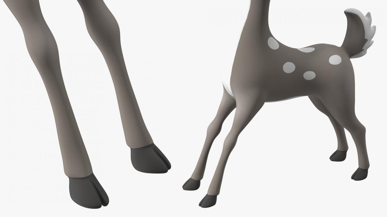 3D Grey Cartoon Reindeer