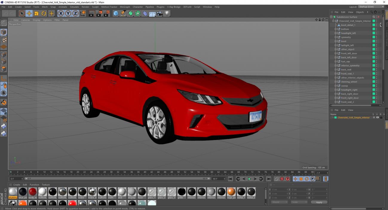 3D model Chevrolet Volt Simple Interior