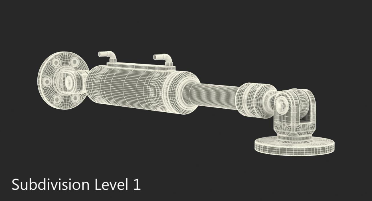 Anodized Hydraulic Cylinder 4 3D model