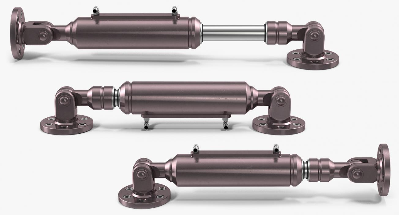 Anodized Hydraulic Cylinder 4 3D model