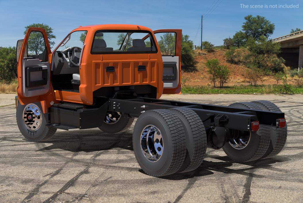 Crew Cab Chassis Truck Generic Rigged 3D