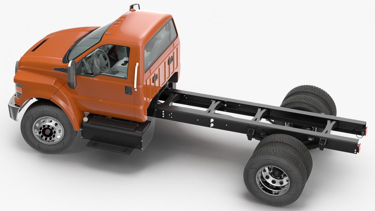 Crew Cab Chassis Truck Generic Rigged 3D