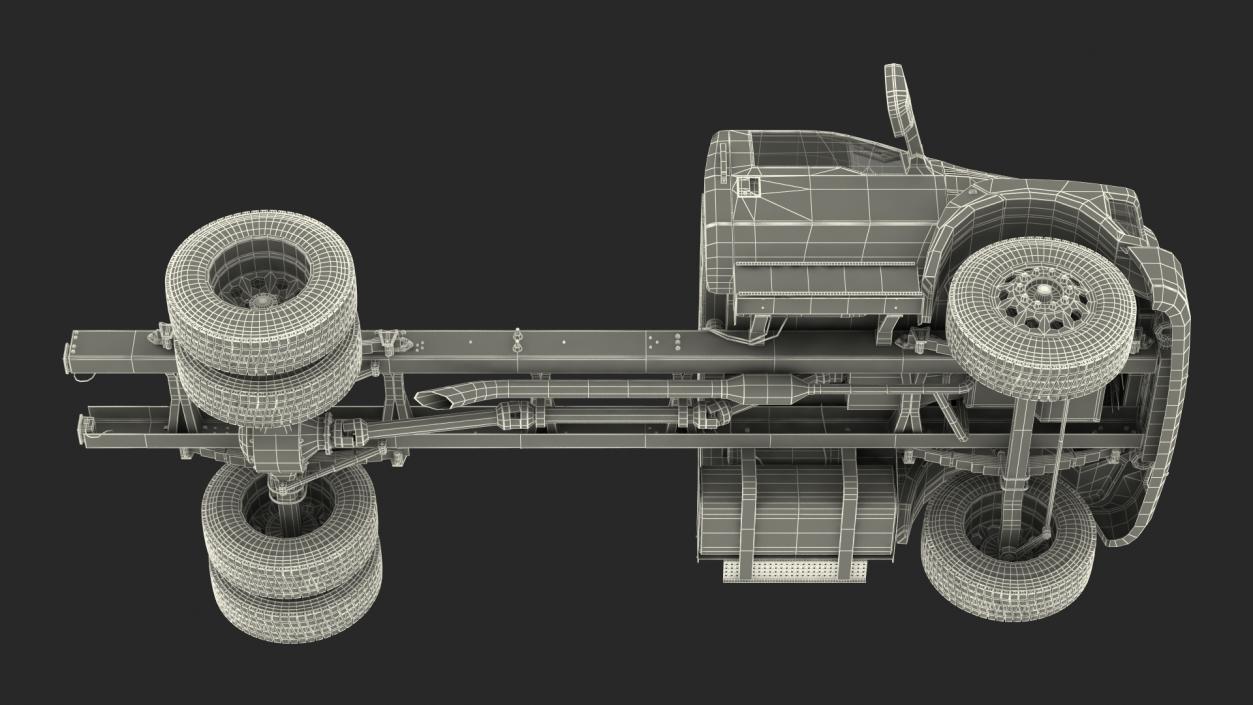 Crew Cab Chassis Truck Generic Rigged 3D