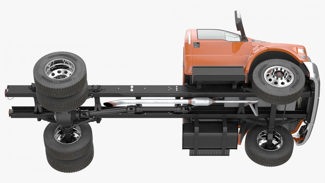 Crew Cab Chassis Truck Generic Rigged 3D