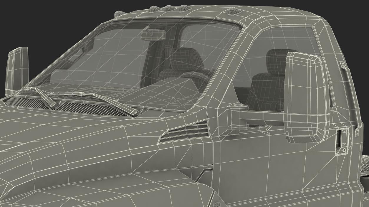 Crew Cab Chassis Truck Generic Rigged 3D