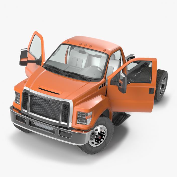 Crew Cab Chassis Truck Generic Rigged 3D