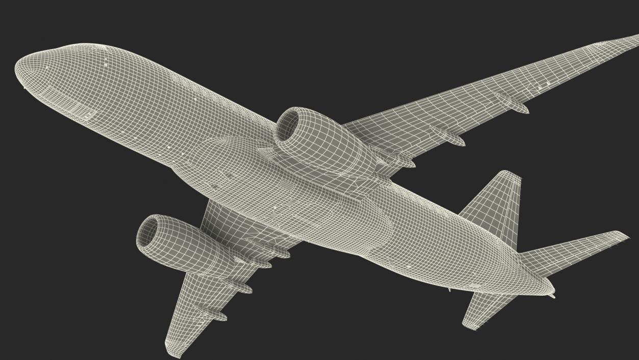 3D model Sukhoi Superjet 100 with Saberlets Aeroflot Flight