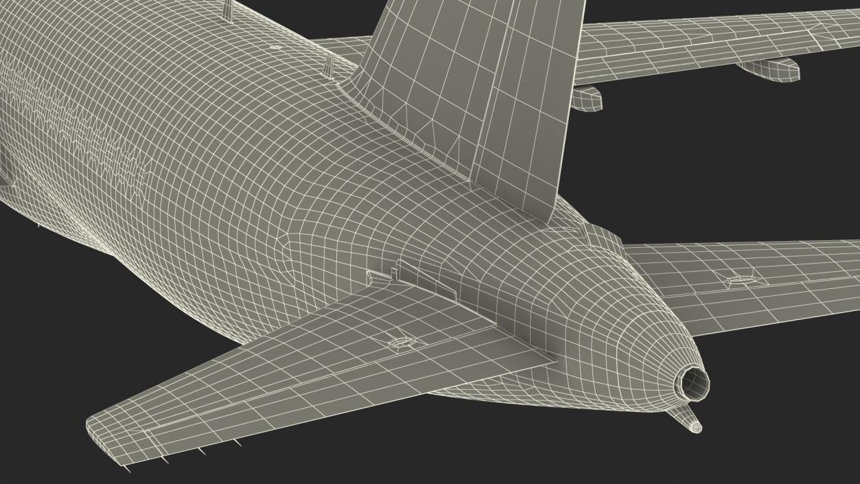 3D model Sukhoi Superjet 100 with Saberlets Aeroflot Flight