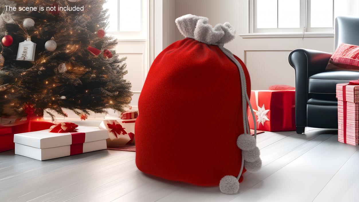 3D Santa Bag Fur model