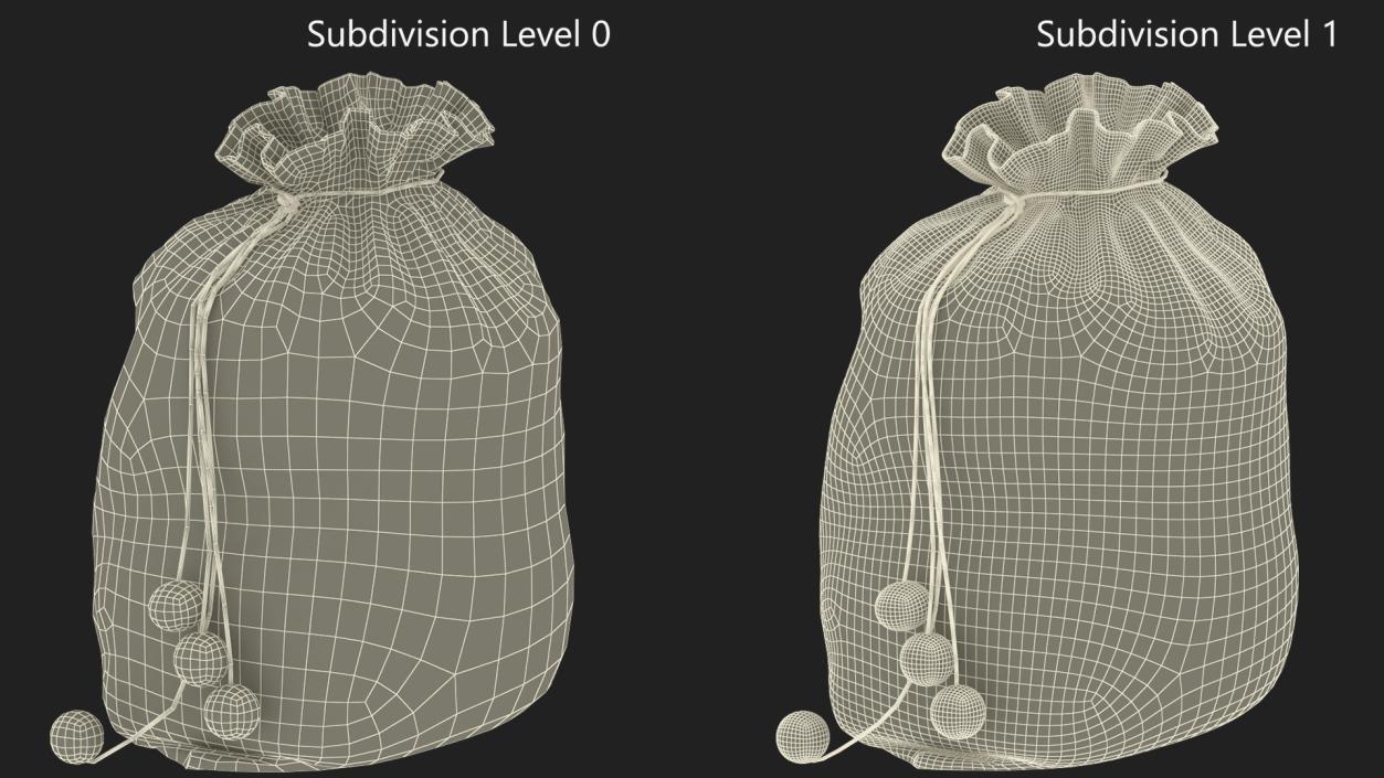 3D Santa Bag Fur model