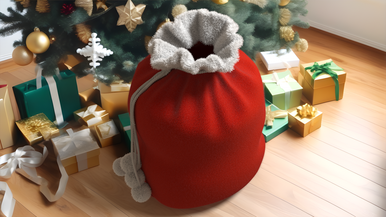 3D Santa Bag Fur model