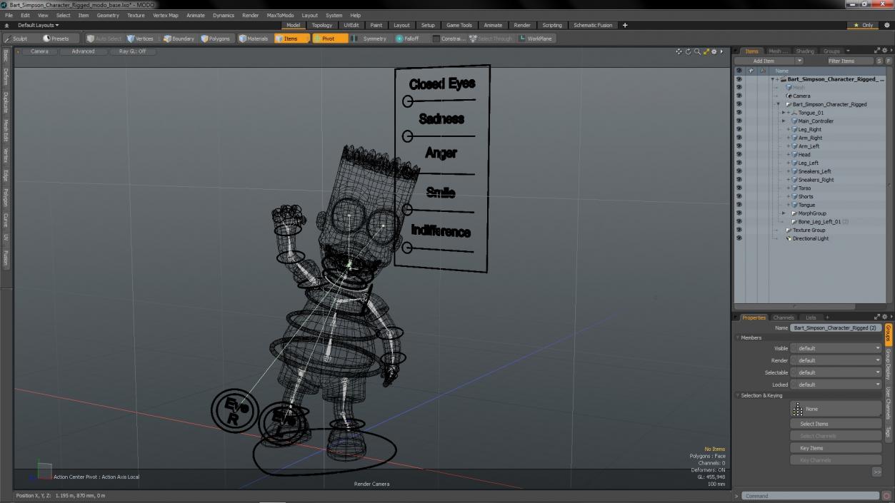 3D Bart Simpson Character Rigged for Modo model