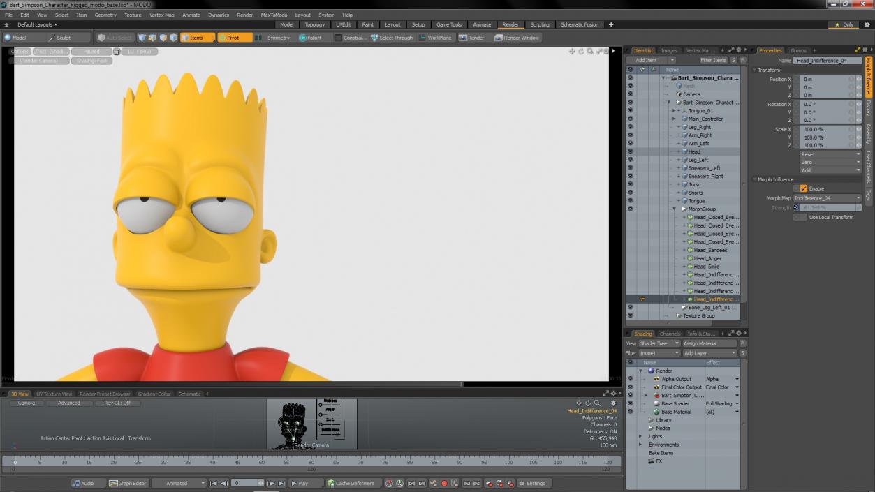 3D Bart Simpson Character Rigged for Modo model