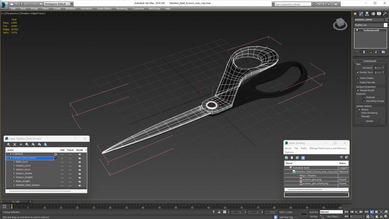 Stainless Steel Scissors 3D model